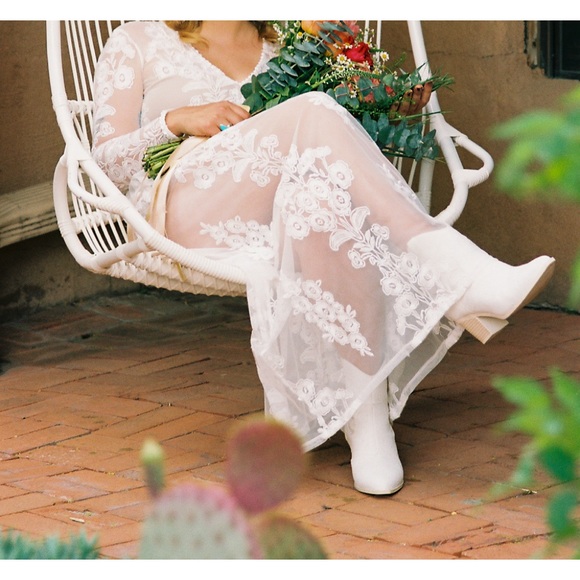 Pearled White Booties - Picture 3 of 3